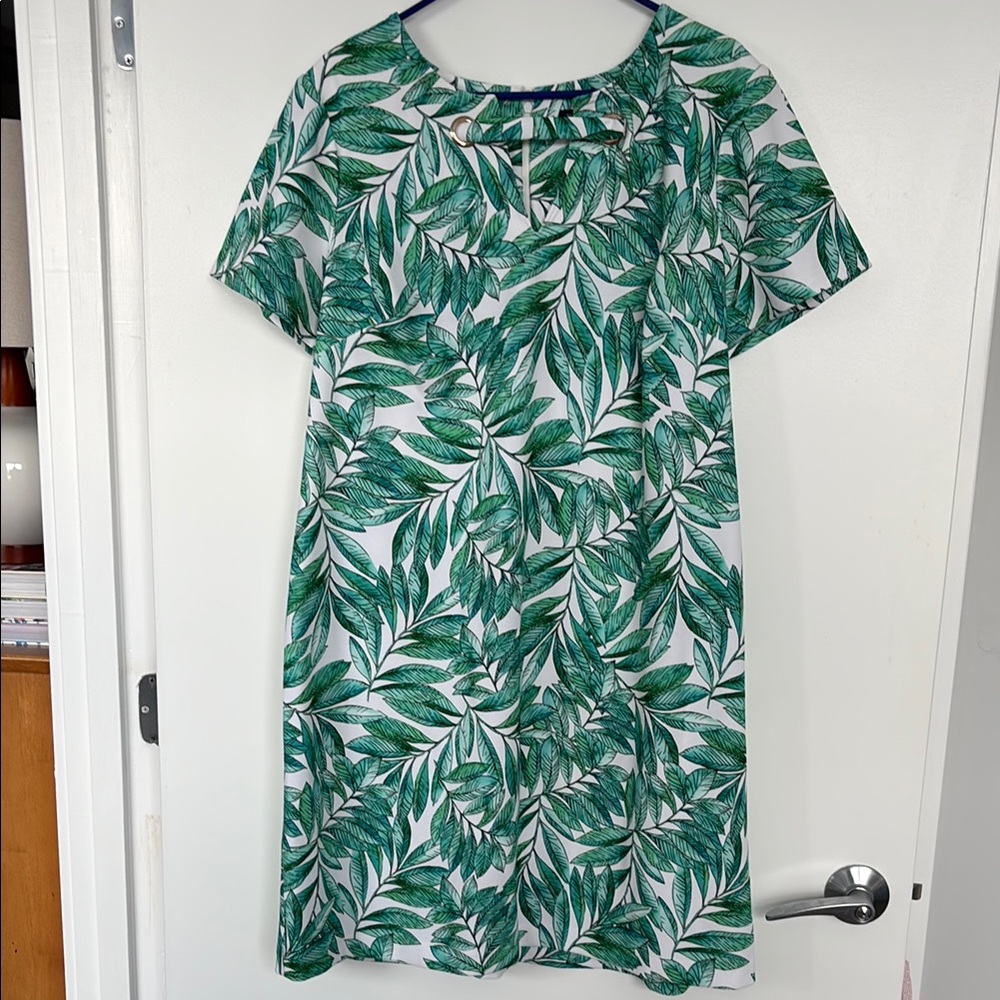 Tommy Hilfiger Green Leaf Print Dress